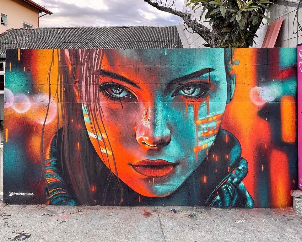 Mural-of-color-girl-by-Michel-Biasebetti-in-Florianopolis-Brazil